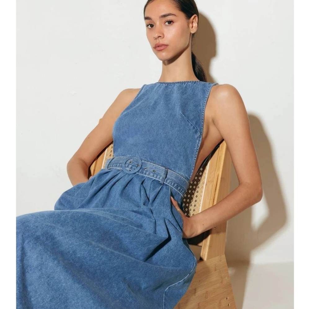 Denim Low back Dress